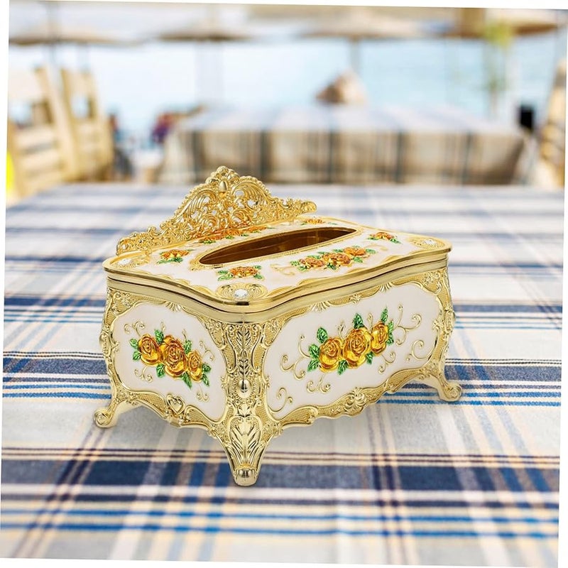 غطاء صندوق المناديل الرخامي صندوق ورق منقوش ديكورات قديمة مستلزمات المنزل - Image 5